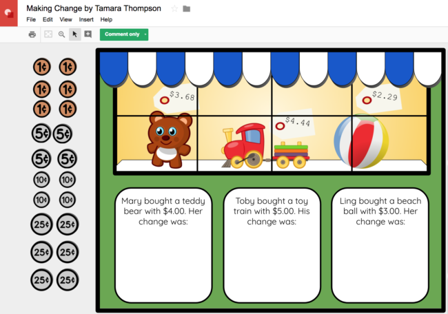 Teaching content with Google Drawings
